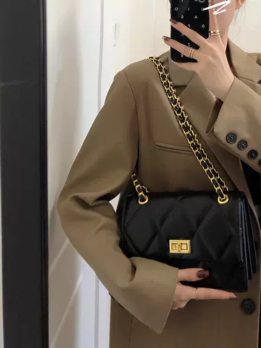 Цепь, сумка через плечо, модная универсальная сумка на одно плечо, изысканный стиль, на цепочке, городской стиль