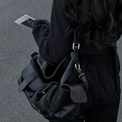 2025 New Large-Capacity Motorcycle Girl Bag, American Retro High-End Soft Leather Shoulder Tote Bag, Crossbody Large Bag