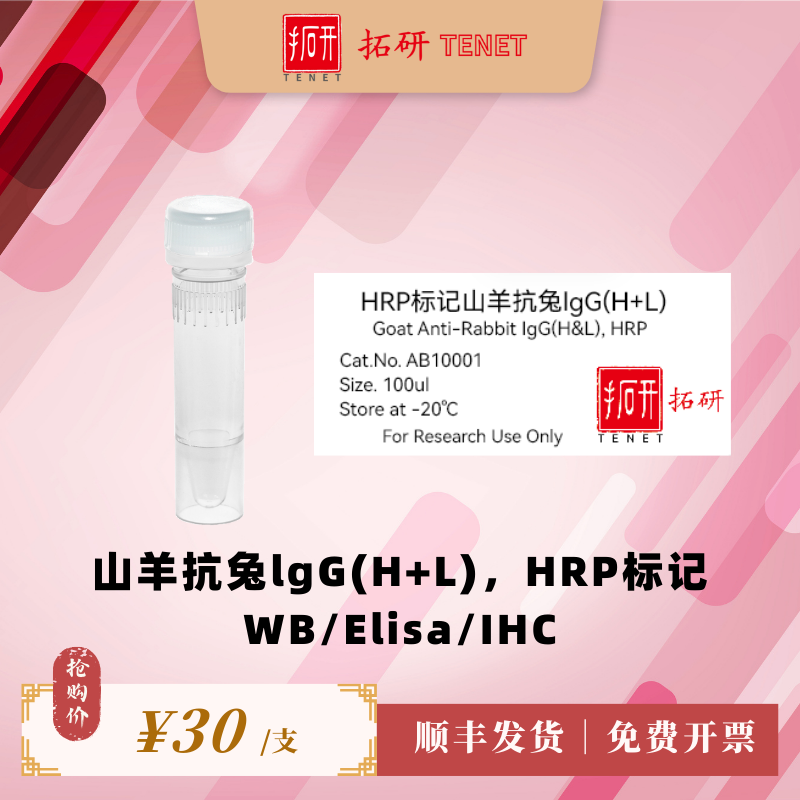 HRP标记山羊抗兔lgG(H+L)/二抗/WB/ELISA/IHC实验