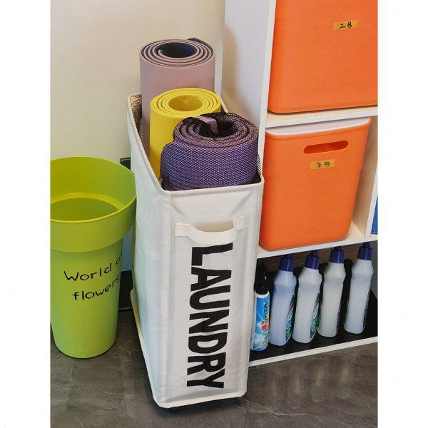Dirty clothes storage basket with wheels Dirty clothes basket folding yoga mat laundry basket fabric home use sub-dirty clothes basket finishing box