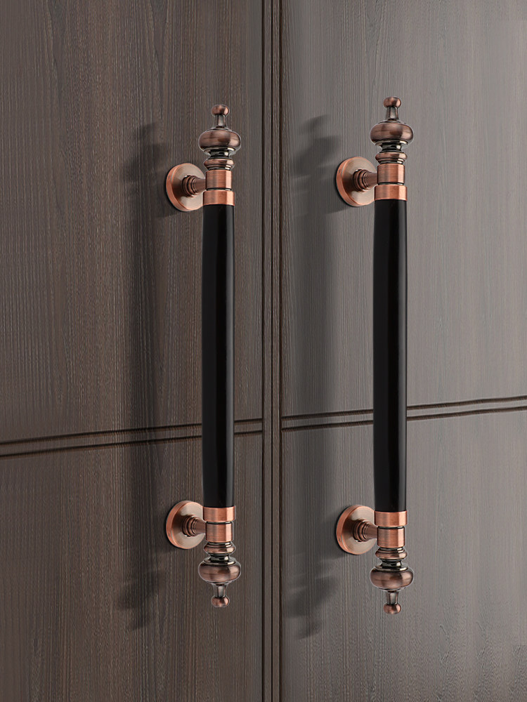 Thickened Stainless Steel Rosewood Handle Hotel Surface-Mounted Handle Wooden Door Handle Surface-Mounted Handle Room Door Wooden Door Handle