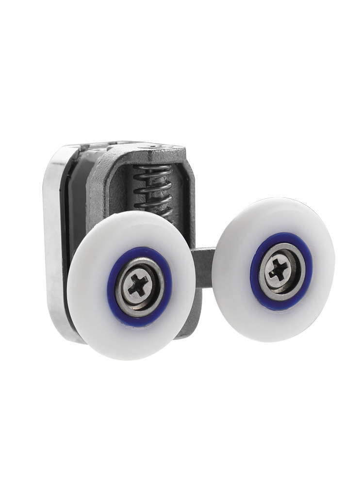 Shower Room Pulley, Old-Fashioned Hanging Wheel, Swing Double Wheel, Bathroom Glass Arc Silent Sliding Door Roller Accessories, Stainless Steel