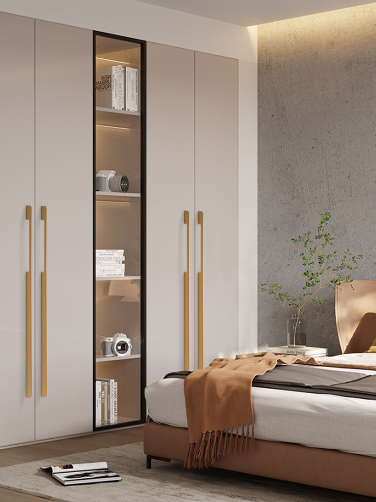 American-Style Black Extended Cabinet Door Handle, Modern Minimalist Drawer Cabinet Extra-Long Wardrobe Door Handle, Aluminum Alloy 1.0m