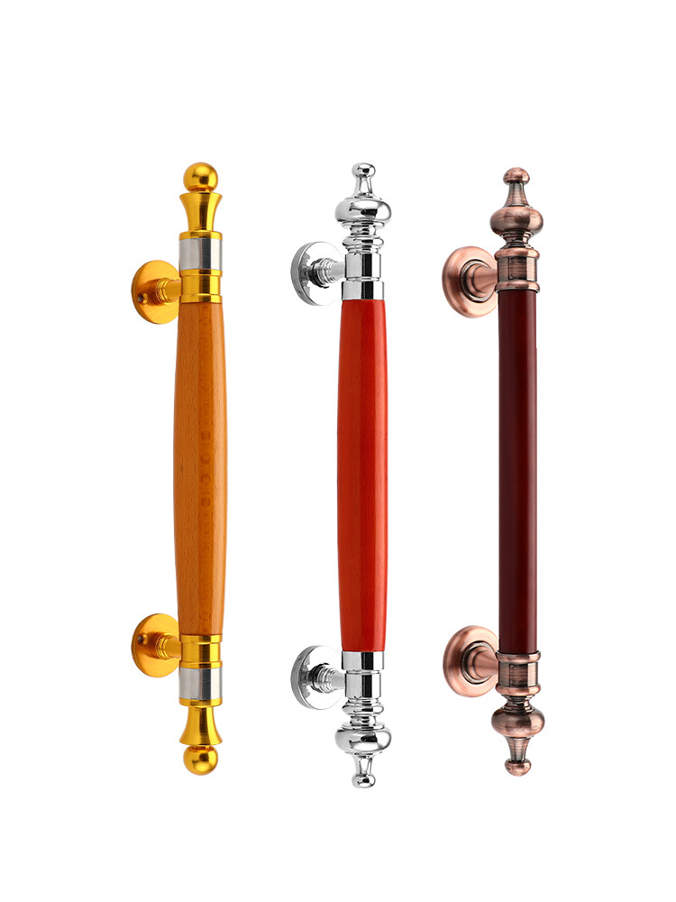 Thickened Stainless Steel Rosewood Handle Hotel Surface-Mounted Handle Wooden Door Handle Surface-Mounted Handle Room Door Wooden Door Handle