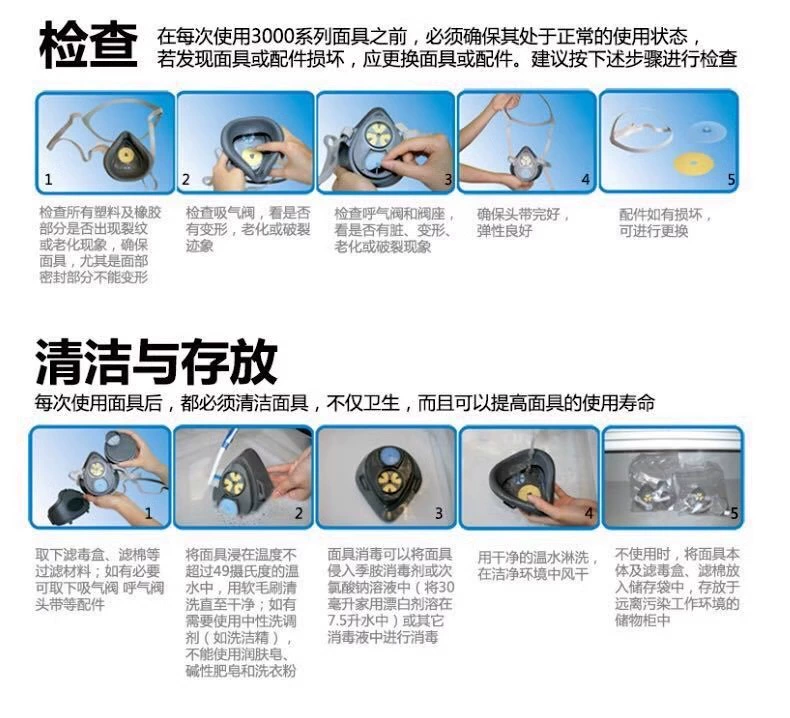 Baoweikang chính hãng 3700 mặt nạ phòng độc chống bụi phun sơn thuốc trừ sâu sơn mùi hóa học mặt nạ chống khí miệng và mũi mặt nạ phòng bụi