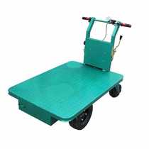 Small trailer cart factory stand-up room warehouse construction worker logistics handling movement power transmission floor plate