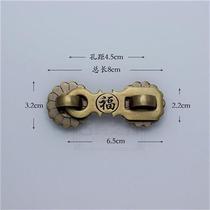 Chinese style pure copper lock antique wooden door hasp thickened door buckle padlock door bolt door lock full copper door nose retro lock