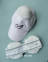 2023 Autumn and Winter New Korean Original Golf Hat Womens Rabbit Velvet Hat Warm Earmuffs Golf Sports Sun Protection Hat