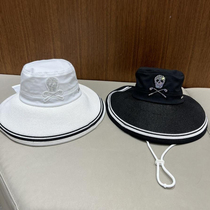 24 new original golf clothing womens woven hat brim sun protection bow golf windproof large brim fisherman hat