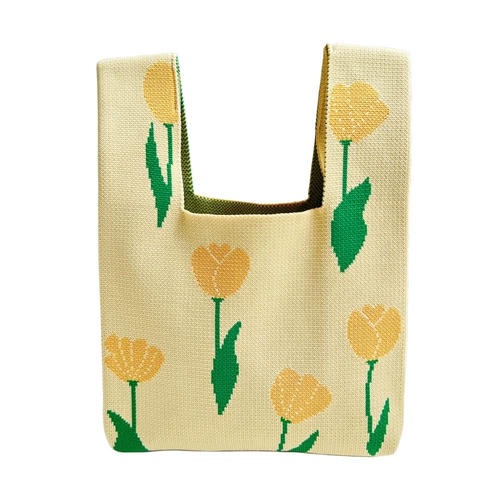 Оригинальный дизайнерский трикотажный жилет на одно плечо, сумка через плечо, в цветочек