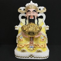 Factory direct sales new white marble God of Wealth Buddha statue home store opening to attract wealth and treasure crafts ornaments