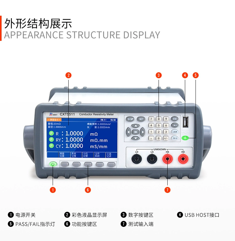 Máy đo điện trở dây và dây cáp Xinyang Electronics CXT5511 Máy đồng bộ độ dẫn điện CXT5510