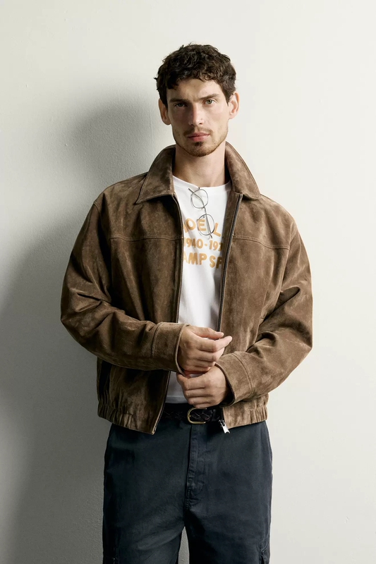 2026 Early Autumn New Men's Clothing Slim Straight Leather Jacket Leather Coat 3833430
