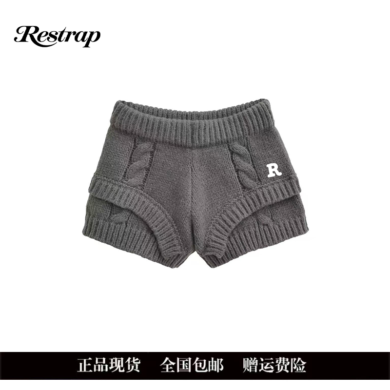 [Official Authentic Product] Restrap Korean Style Hot Girl Knitted Wool Shorts Slim Fit Low Waist Hot Pants
