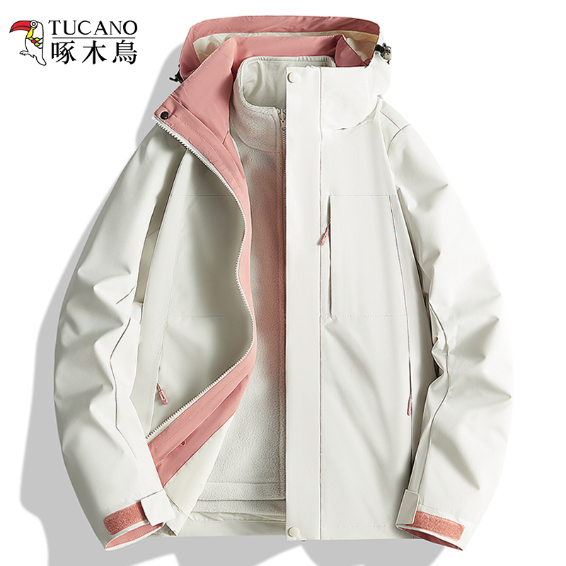 啄木鸟户外冲锋衣外套女三合一防风薄款秋季登山2025新款巨好看的