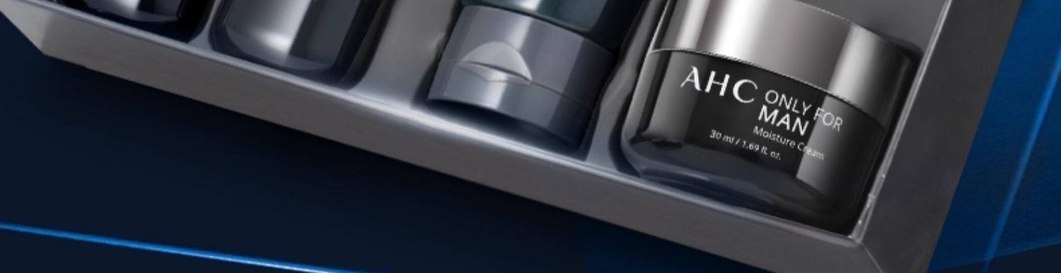 【中國直郵】 韓國 AHC 男士水乳洗面乳護膚套裝 保濕舒緩清爽補水 深層清潔控油 水120ml+乳120ml+潔面140ml+乳霜30ml 四件套