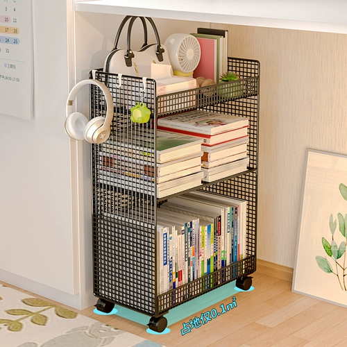 Стеллаж для хранения на столе, полка для хранения, тележка на колесиках для старшеклассников, которую можно поставить под стол для хранения книг и сумок, шкаф со шкивом