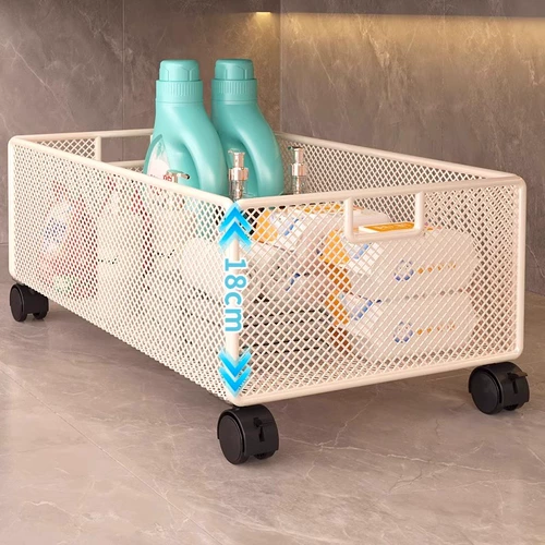 Шкафчик под ванной, туалетная комната, раковина в туалете, под раковиной, стиральный порошок, стиральная машина, передвижная полка для хранения с прорезями.