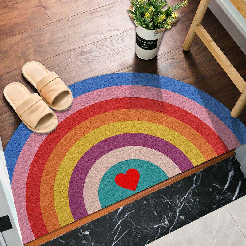 Rainbow semi-circular silk ring in door footbed Entrance Door Rub with anti-slip ground mat Bathrooms Kitchen Door Foot Footbed New-Taobao