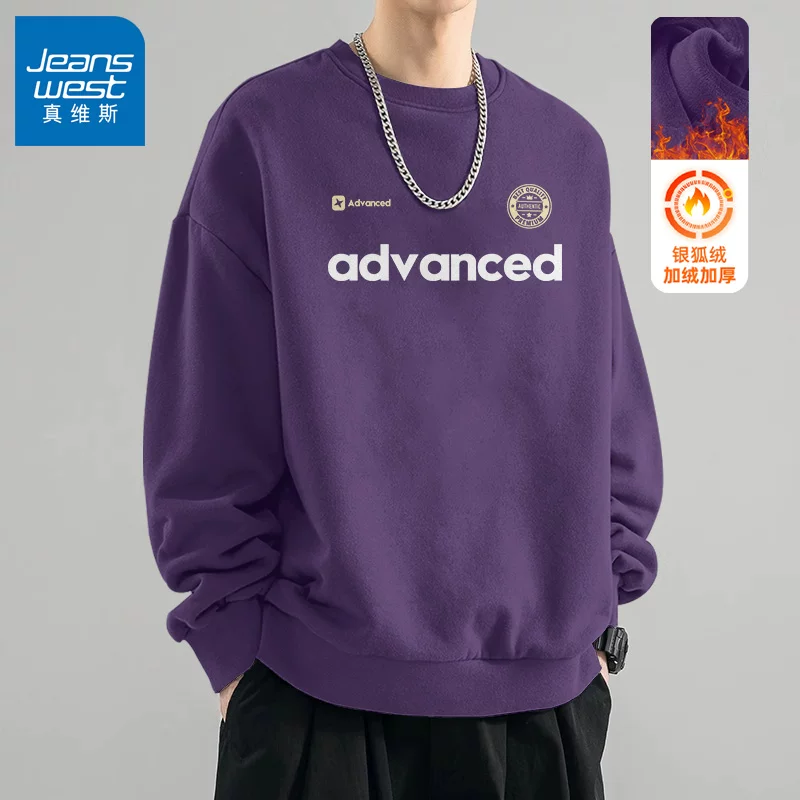 Осенняя толстовка, тонкий ретро long-sleeve, американский стиль, оверсайз