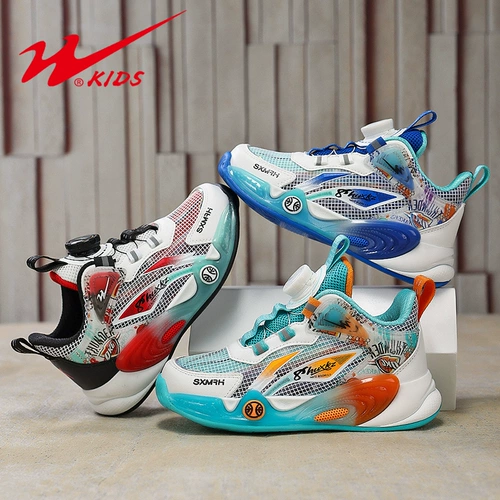 双星 Баскетбольная форма, осенняя дышащая нескользящая износостойкая спортивная обувь для мальчиков, подходит для подростков