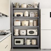 Kitchen storage rack floor-standing multi-layer storage rack multi-functional household oven microwave storage rack cabinet with door