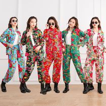 East Peking University Flower Cloth to Flap Suit Tide Outfits Long Sleeve Bridesmaid Costume classmates Gathering to retro cotton Nationalities Out of service