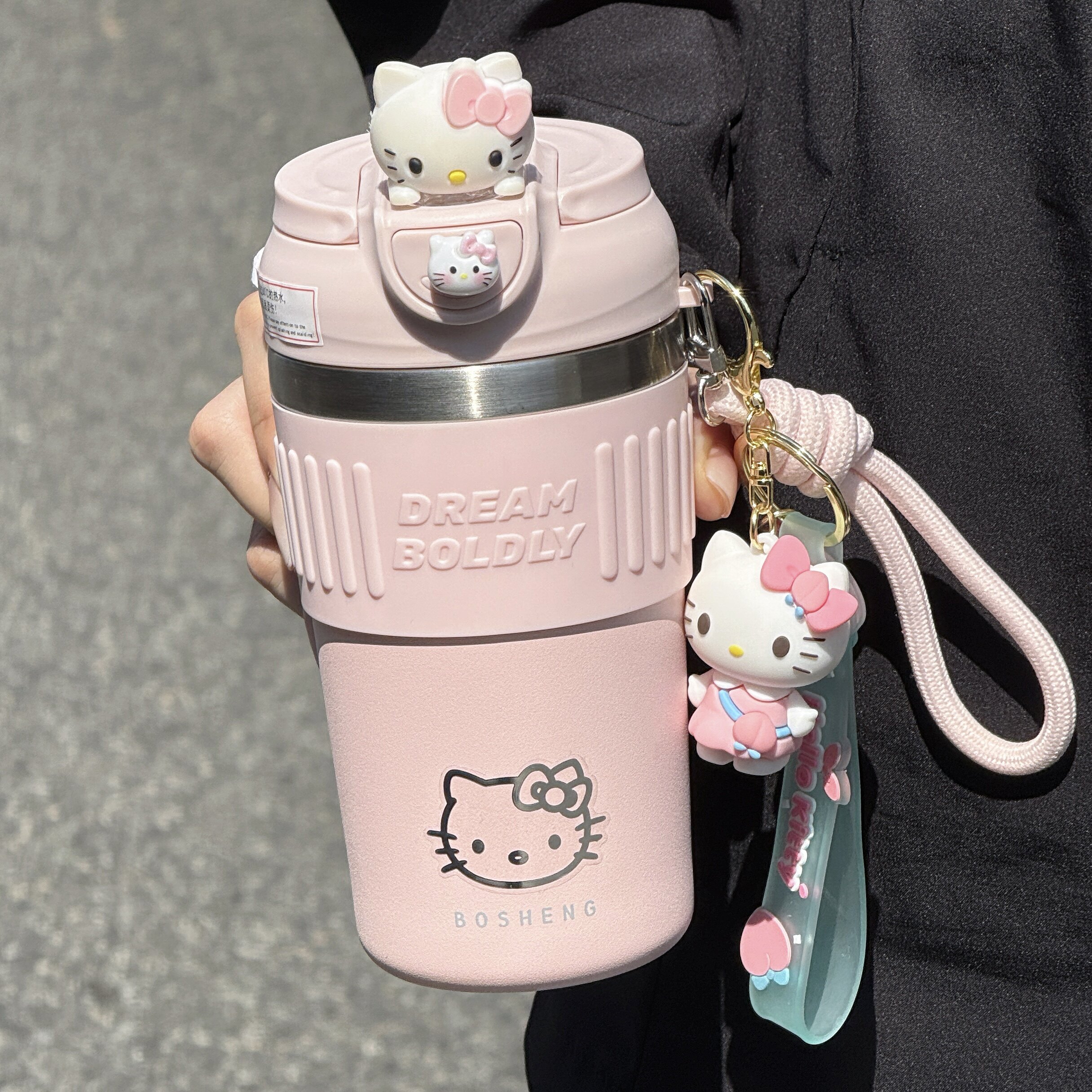 High Aesthetic Girls Cute Insulated Bottle 2026 New Coffee Cup Student Straw Cup Cold Retention Portable Water Bottle