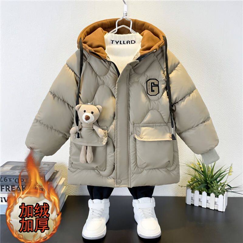 Boy winter clothing cotton clothes 2023 new children trendy thickening in cotton clothes cool handsome boy down cotton padded jacket tide-Taobao