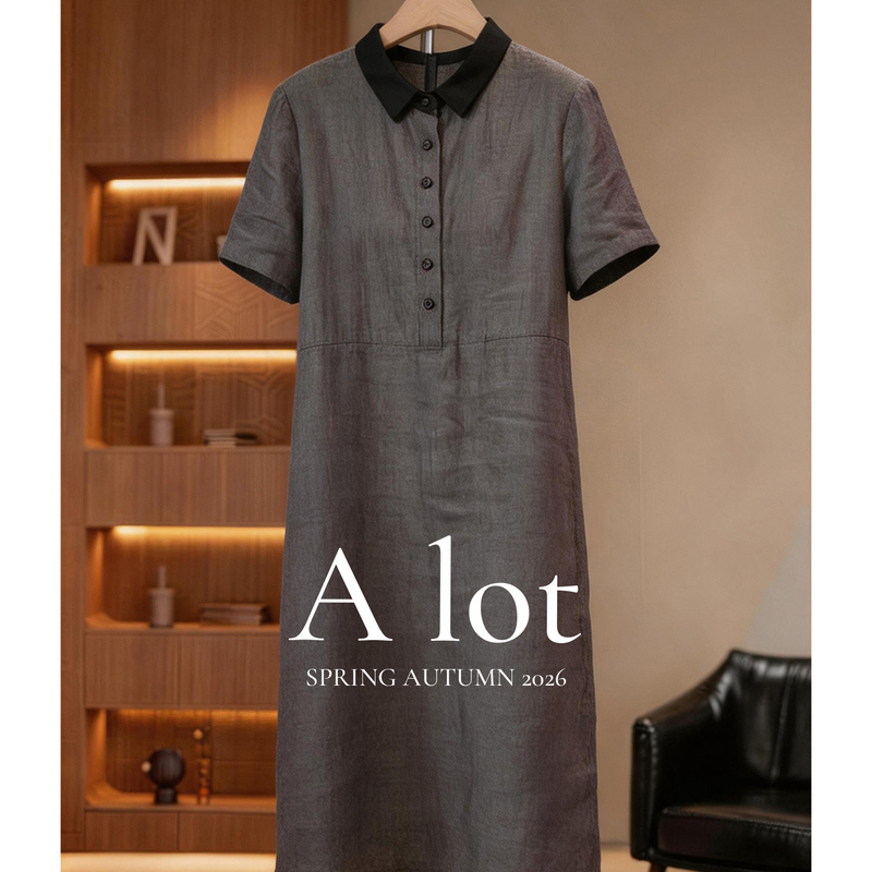 Commuting Style Lapel Short-Sleeved A-Line Shirt Dress for Women 2026 Summer Slimming Plus Size Women's Clothing Fat mm Long Dress XL Commuting Style Lapel Short-Sleeved A-Line Shirt Dress for Women 2026 Summer Slimming Plus Size Women's Clothing Fat mm Long Dress XL