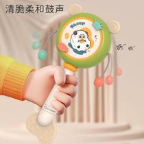 Baby rattle can be chewed 3-6 months old newborn baby hand drum music stick rattle toy 0-1 years old