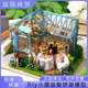 Zhiquwu diy cabin rose garden tea house handmade architectural model wooden villa creative gift