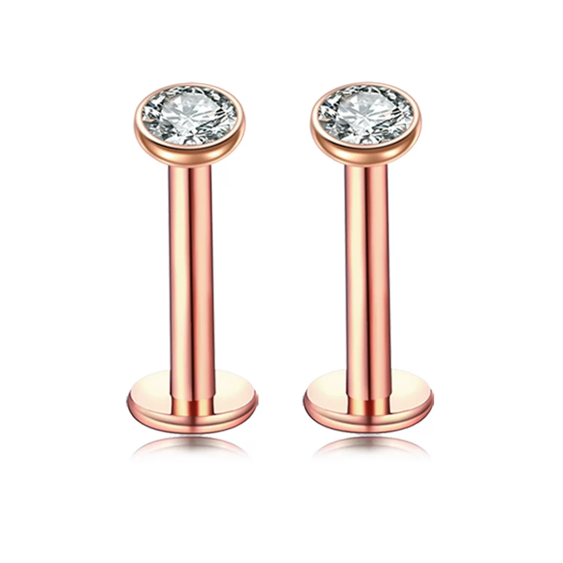 [12PC Crystal Labret Piercing Set 16G Heart Tragus Piercing E]