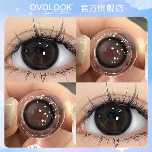 OVOLOOK Контактные линзы с большими глазами с большими глазами черный сахар с полугодом размером с новым контактным линзом и диаметром для женщин с полугодом