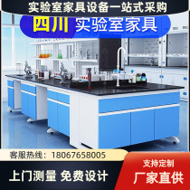 Chengdu Steel Wood Experimental Bench Laboratory Equipment Full Steel Central Operating Platform Edge Table Sink Experimental Table Bench