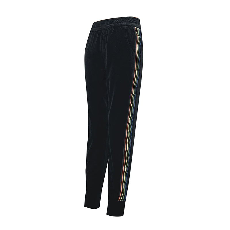 Brand Clearance Black Velvet Striped Jogger Pants, Spring and Autumn Style, High-Waisted, Fashionable Cropped Pants, High-End Casual Pants for Women Brand Clearance Black Velvet Striped Jogger Pants, Spring and Autumn Style, High-Waisted, Fashionable Cropped Pants, High-End Casual Pants for Women