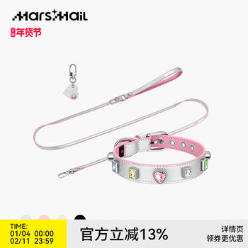 Marsmail Pet Collar Leash for Small and Extra-Small Puppies, Cat Walking Leash Chain