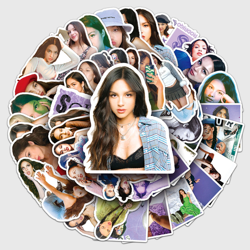 50 Olivia Rodrigo Cross-Border Celebrity Hot-Selling Merchandise Olivia Rodrigo Luggage Stickers