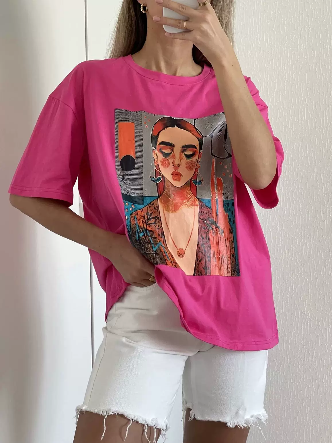 100% хлопковая женская oversize футболка с принтом комиксов