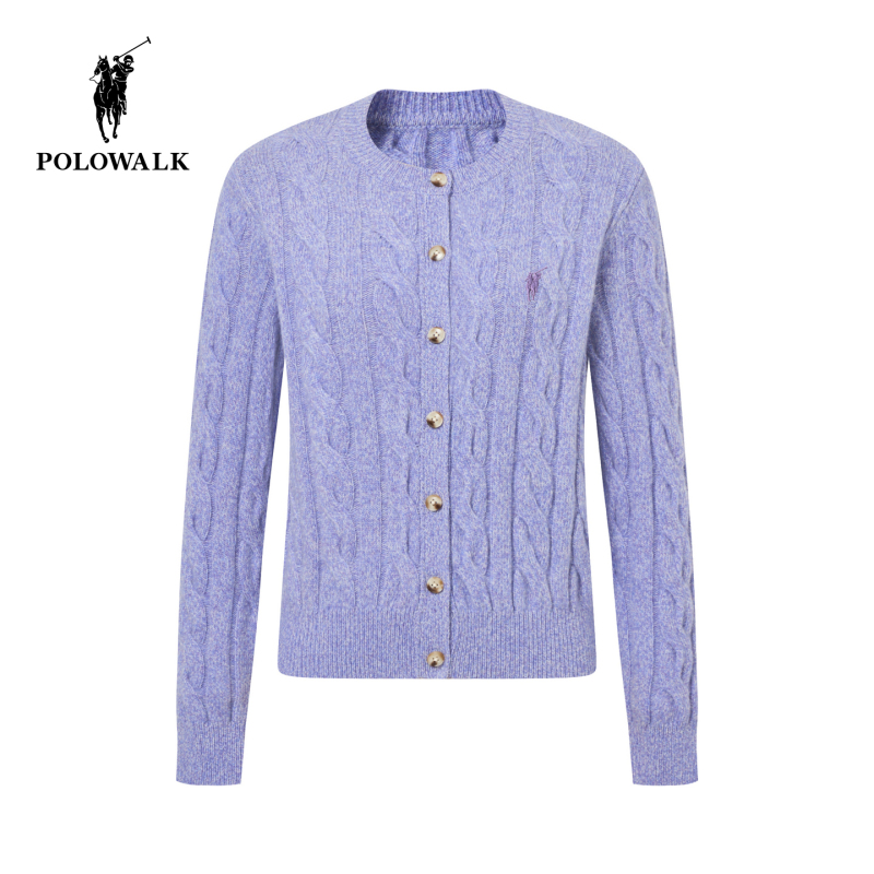 【100% Sheep Wool】Polowalk Women's Wool Sweater 2026 Winter New Vintage Cable Knit Crew Neck Sweater 【100% Sheep Wool】Polowalk Women's Wool Sweater 2026 Winter New Vintage Cable Knit Crew Neck Sweater