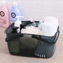 Bath portable bath large capacity basket bathroom wash plastic Korean basket drain blue leakage storage supplies