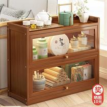 German tea shelf sofa side cabinet storage rack home living room kitchen tea cabinet storage cabinet simple tea table side