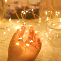 Đèn LED nhỏ nhiều màu sắc Đèn dây nhấp nháy đầy sao Dây đồng không thấm nước Đèn không khí lãng mạn Cây thông Noel Đèn trang trí ngày đầu năm