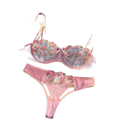 Round Up Night Beautiful Sexy Women 2 Piece Floral Embroider