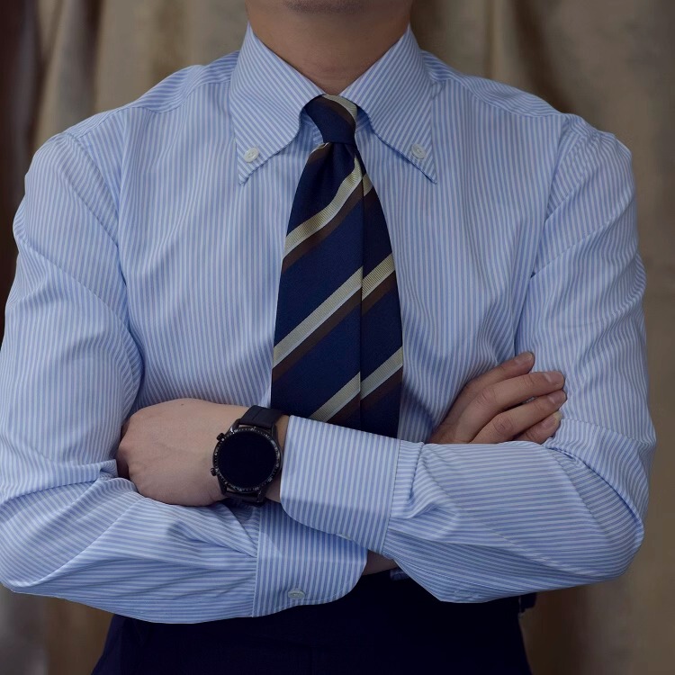 Pointed Collar Waterfall Sleeve Shirt Blue Striped Wrinkle-Free Long Pointed Collar High Thread Count Long Pointed Collar Long Sleeve Shirt Pointed Collar Waterfall Sleeve Shirt Blue Striped Wrinkle-Free Long Pointed Collar High Thread Count Long Pointed Collar Long Sleeve Shirt