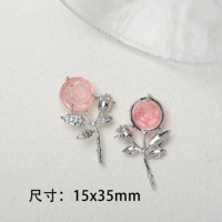 5#【розовая двойная висящая роза】 одна