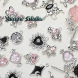 Aurora Y2K Black Fan Series [Сердце палинг девушка] Любовь подвеска для лука сделай свой материал из бисера ручной работы ручной работы