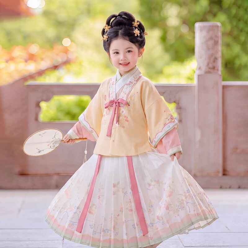 Ancient Style Hanfu for Girls, 2026 Autumn New Chinese Style Embroidered Three-Piece Set, Super Fairy Princess Dress, Ancient Costume Performance Outfit Ancient Style Hanfu for Girls, 2026 Autumn New Chinese Style Embroidered Three-Piece Set, Super Fairy Princess Dress, Ancient Costume Performance Outfit