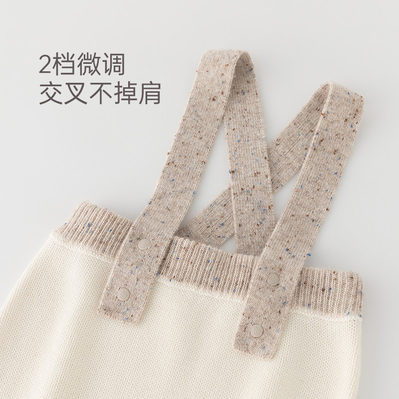 Goody Bear Baby Knitted Strap Pants Knitted Yarn Autumn/Winter Weightlifting Pants Warm Baby/Childre