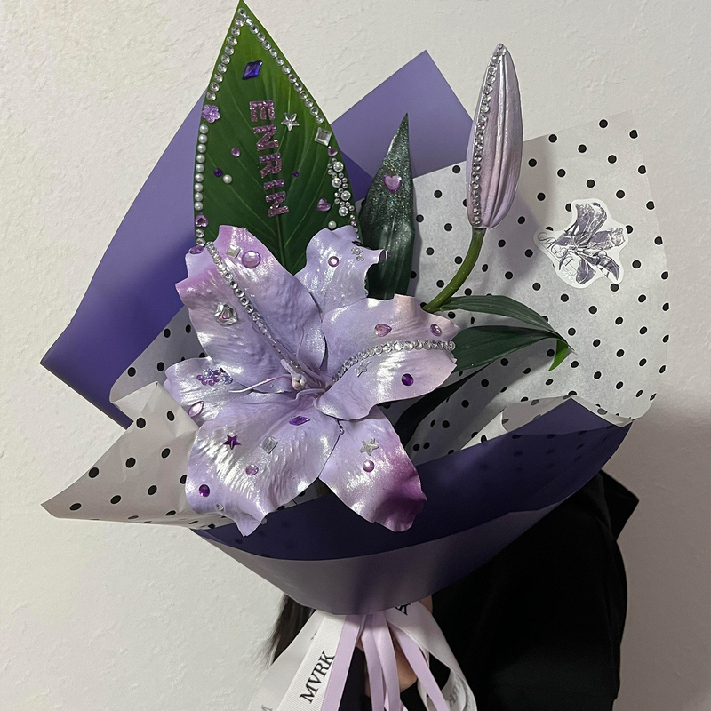 Dreamy Instagram-Style Diamond Lily Artificial Flower Hand-Painted DIY Material Kit Graduation Birthday Gift for Friends and Besties